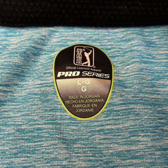 PGA Tour Golf 1/4 Zip Shirt Mens Large Blue Tutone Mock Neck Golfing Sportswear - Picture 4 of 8